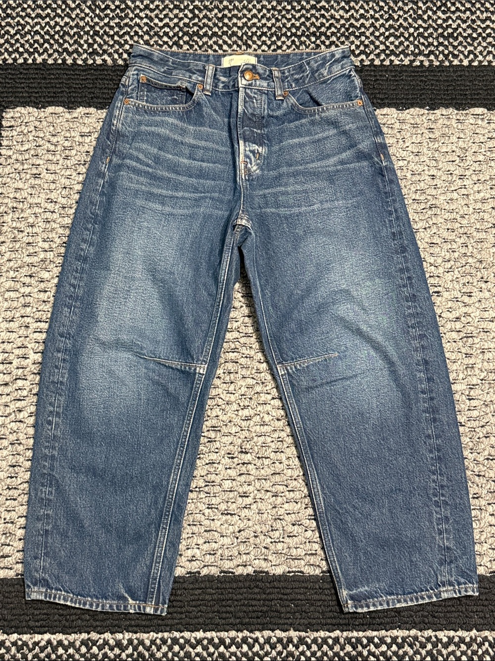 Madewell The Curvy Darted Barrel-Leg Women's Jeans 26P Rigid Denim Sculpted Fit